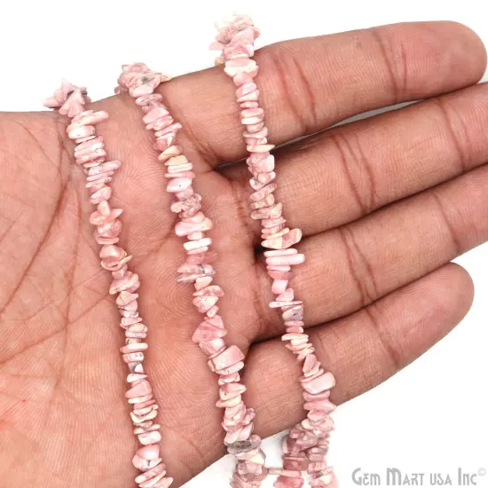 Rhodochrosite Chip Beads, 34 Inch, Natural Chip Strands, Drilled Strung Nugget Beads, 3-7mm, Polished, GemMartUSA (CHRS-70001) {3}