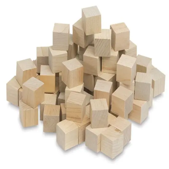 Hygloss Wooden Blocks - Pkg of 72, 3/4" Cubes {1}