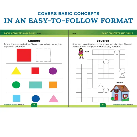 Carson Dellosa Comprehensive Curriculum of Basic Skills Kindergarten Workbook, Alphabet, Sight Words, Colors, Shapes, Counting, Phonics, and Writing Practice, Classroom or Homeschool Curriculum {4}