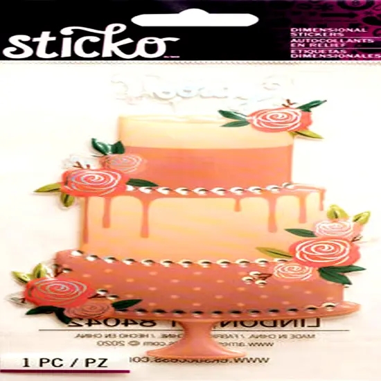 Sticko Rose Wedding Cake Dimensional Dome Sticker {1}