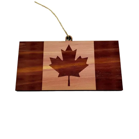 Canada Flag - Cedar Ornament {1}