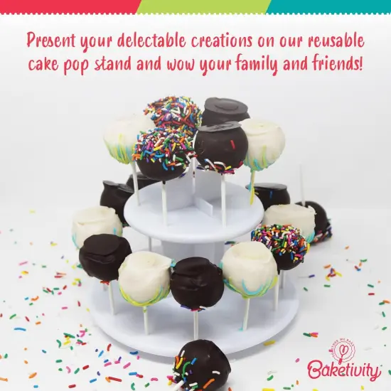 Cake Pop Kit by Baketivity | No Cake Pop Mold or Maker Needed | Cake Pop Stand and Baking Kit | Arts and Crafts for Kids Baking Sets | Kosher {5}