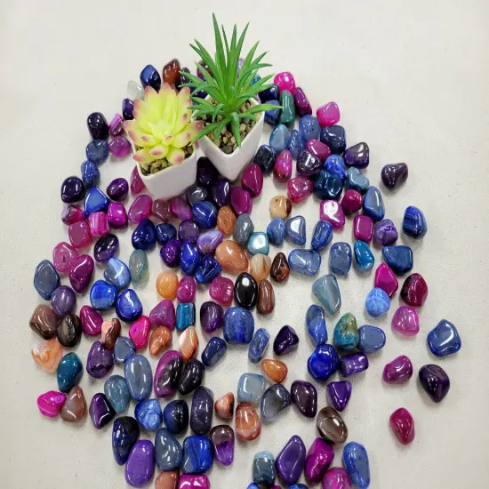 Dyed Agate Tumbled Stones Assorted Mix Polished Crystals {4}