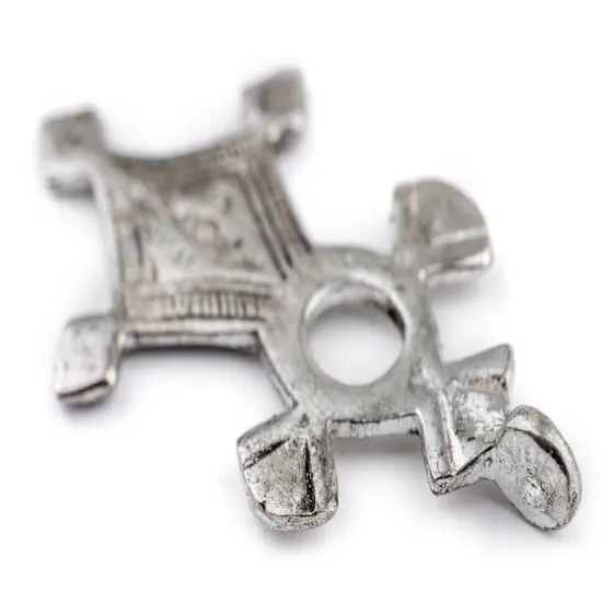 The Bead Chest Agounit Silver Moroccan Tuareg Cross Pendant (32x56mm): North African Tribal Berber Moroccan Sahara Pendant for Jewelry {4}