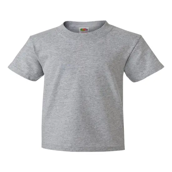 12 Pack: Fruit of the Loom&reg; Youth Short Sleeve Crew Neck T-Shirt Athletic heather {1}