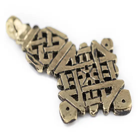Brass Ethiopian Coptic Cross Pendant, African Abyssinian Design, Orthodox Christian Pendant for Jewelry, The Bead Chest {1}