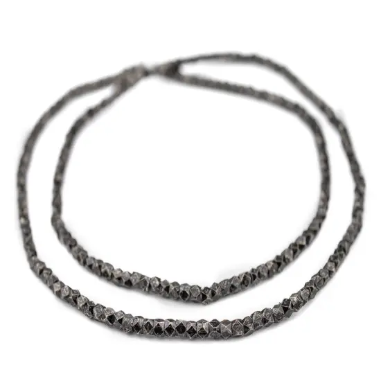 Cornerless Cube Beads - Full Strand of Faceted Ethnic Metal Spacers - The Bead Chest (3mm, Midnight Brass) {3}