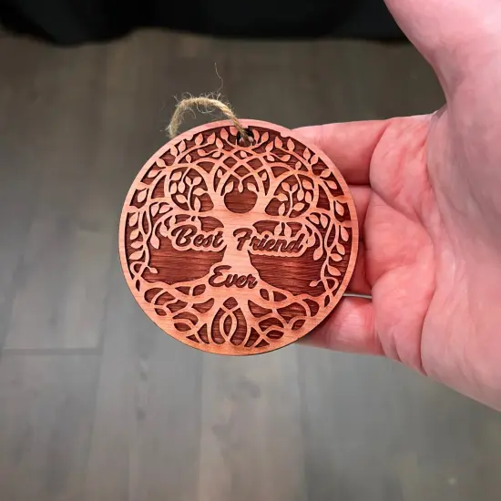 Best Friend Ever Celtic Tree of Life - Cedar Ornament {4}