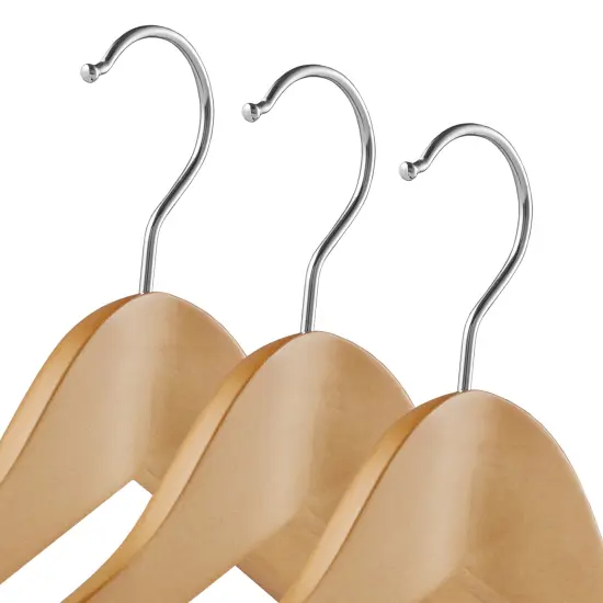 Wide Shoulder Wood Suit Hangers 6 pcs Natural {2}