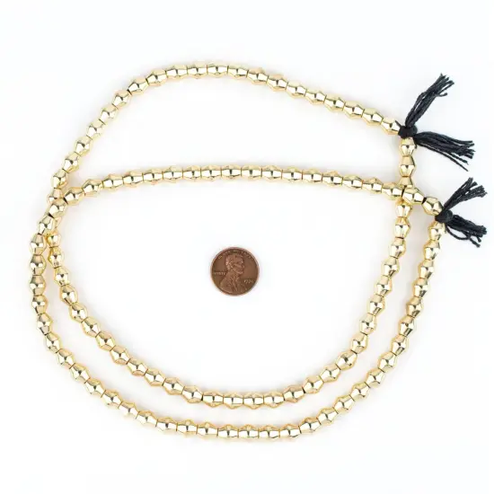The Bead Chest Gold Bicone Beads 8x7mm, Full Strand of Quality Metal Spacers for DIY Jewelry Design {2}