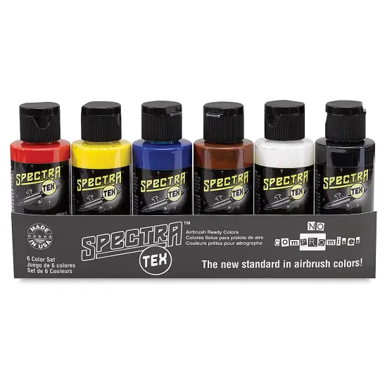 Badger Spectra Tex Airbrush Color - 2 oz, Set of 6, Primary {1}