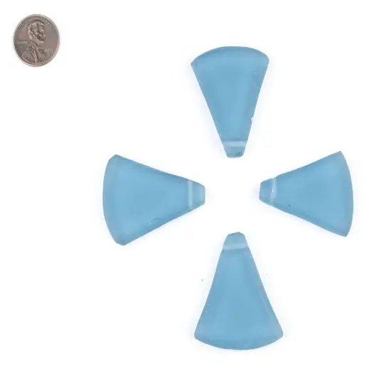 The Bead Chest Triangle Sea Glass Pendants, Frosted Matte Eco-Friendly Translucent Recycled Glass Charms for Jewelry & Necklace Making {2}