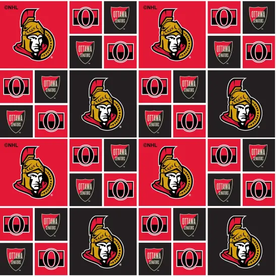 Sykel Enterprises NHL Team Cotton Fabric-Ottawa Senators Geometric Cotton Quilting Fabric {1}