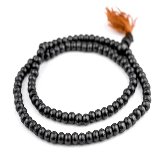 The Bead Chest 108 6mm Black Bone Mala Beads - Handmade Fair Trade Nepal Prayer Rosary Beads Necklace for Mediation, Yoga, Jewelry Making, Crafts {3}