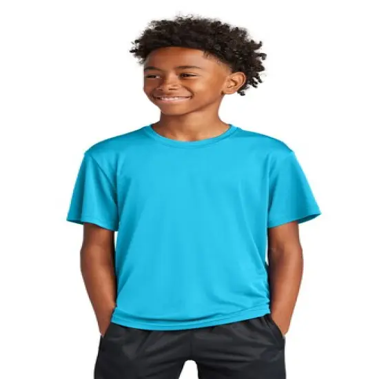 Sport-Tek&reg; Youth Crewneck Short Sleeve PosiCharge Competitor Tee Atomic blue {2}