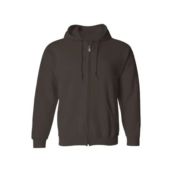 Gildan&reg; Classic Fit Full-Zip Long Sleeve Hooded Sweatshirt Dark chocolate {2}