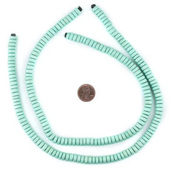 The Bead Chest Pistachio Green Disk Natural Wood Beads (4x8mm): Organic Eco-Friendly Wooden Bead Strand for DIY Jewelry, Crafts, Necklace and Bracelet Making {2}