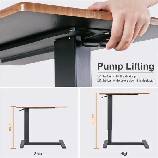 Rolling Sitting Standing Desk Adjustable Overbed Table Lazy Laptop Workstation {3}