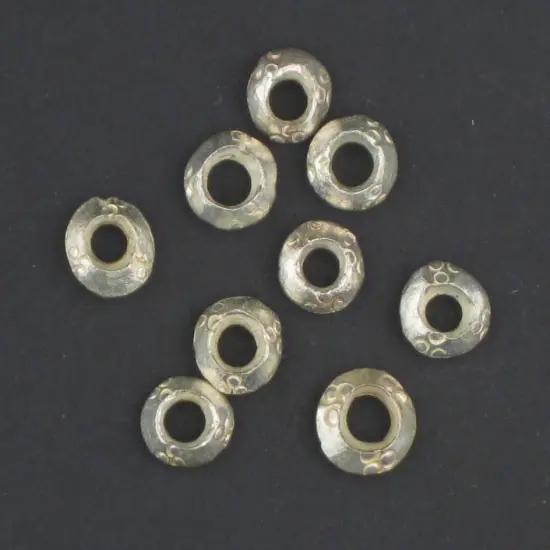 The Bead Chest Silver Ethiopian Wollo Rings (9mm) (Set of 5): Genuine Ethiopian Metal Ring Beads for DIY Jewelry {2}