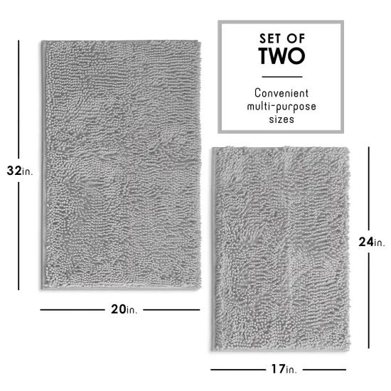 Hearth & Harbor Chenille Bath Mat Silver {6}