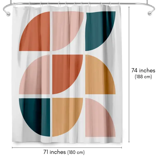 Mid Century Circles by ArtPrink Shower Curtain 71" x 74" {2}