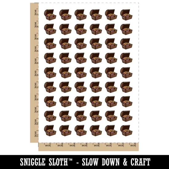 Open Treasure Chest with Gold Pirate Booty Temporary Tattoo Water Resistant Fake Body Art Set Collection (1 Sheet) {2}