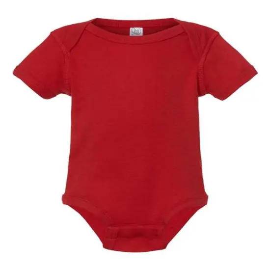 Rabbit Skins&reg; Infant Baby Rib Short Sleeve Bodysuit Red {1}