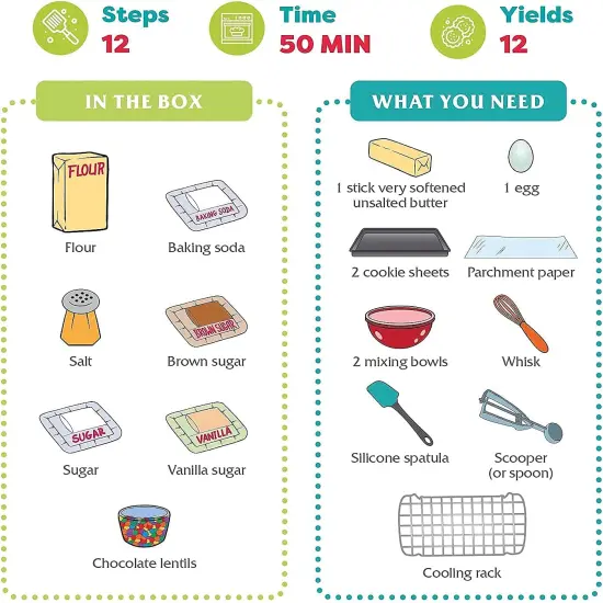 BAKETIVITY Kids Baking DIY Activity Kit - Bake Delicious Yum&m Jumbo Cookies- Real Fun Little Junior Chef Essential Kitchen Lessons {5}