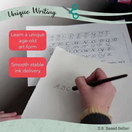 CraftyBook Calligraphy Pens for Writing - 12 Nibs with 7 Dip Pen Ink Colors {3}