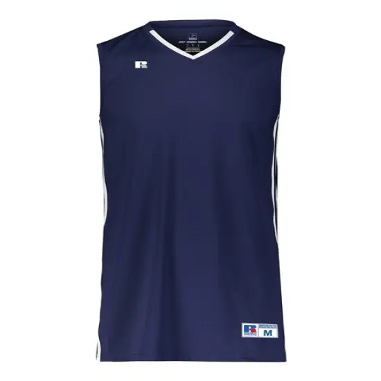 Russell Athletic&reg; Legacy V-Neck Basketball Jersey Navy/ white {1}