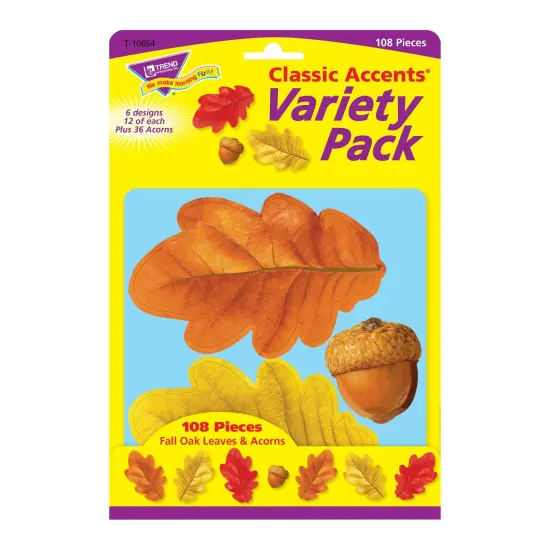 Fall Oak Leaves & Acorns Classic Accents&reg; Variety Pack, 108 Per Pack, 3 Packs {2}
