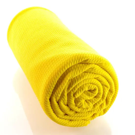 Solid 4 way Stretch Liverpool Bullet Fabric Yellow {1}