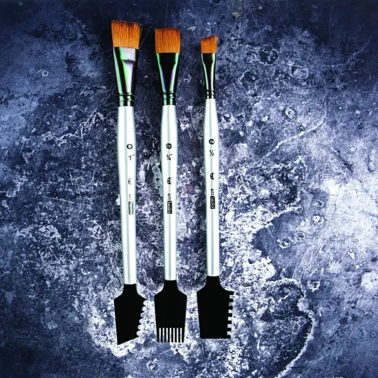 Prima Marketing Inc Art Basics: Double-Sided Texture Brushes Set 1 - 3 Pcs 655350963873 {1}