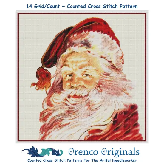 Father Christmas Santa Claus St Nick # 16 Counted Cross Stitch Pattern {1}