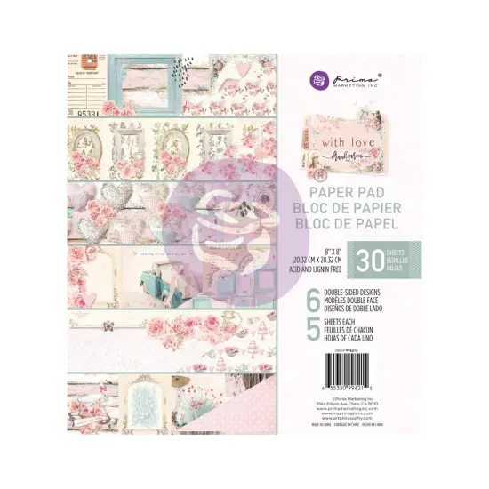 Prima Marketing Inc With Love Collection 8x8 Paper Pad - 30 Sheets 655350996215 {1}
