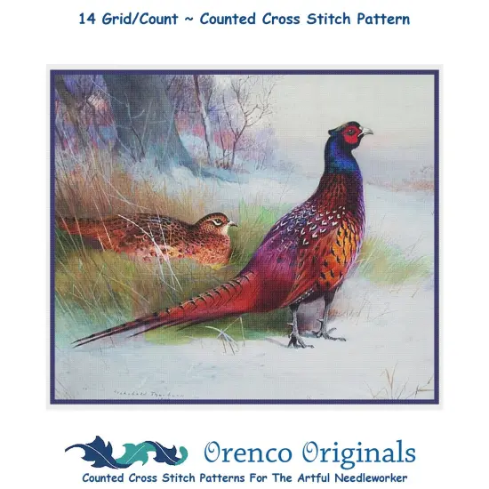 Old English Pheasant Bird By Archibald Thorburn Counted Cross Stitch Pattern {1}