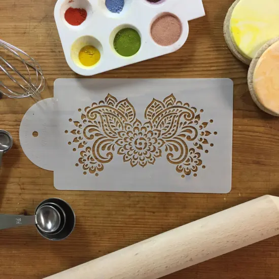 Chelsea Cake Stencil Tier #1 | C856 by Designer Stencils | Cake Decorating Tools | Baking Stencils for Royal Icing, Airbrush, Dusting Powder | Reusable Plastic Food Grade Stencil for Cakes | Easy to Use & Clean Cake Stencil {3}