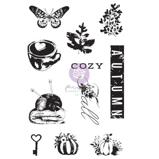 Prima Marketing Inc Hello Pink Autumn Collection Clear Stamps - 11 Pcs 655350654276 {1}