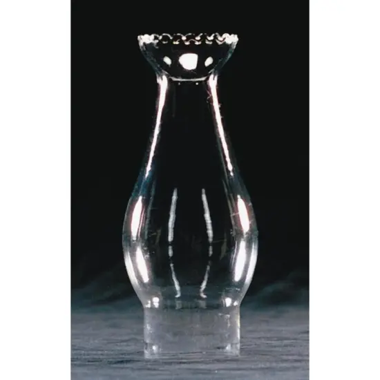 Clear Glass Lamp Chimney, Replacement Hurricane Globe Measures 2 Inch Diameter Base x 6 3/4 Inches High for Oil or Kerosene Lanterns, Crimp Top {3}