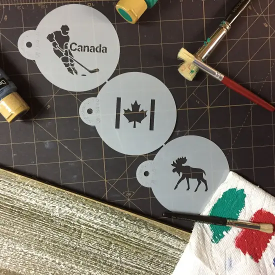 Oh Canada! Cookie Stencil Set | C843 by Designer Stencils | Cookie Decorating Tools | Baking Stencils for Royal Icing, Airbrush, Dusting Powder | Reusable Plastic Food Grade Stencil for Cookies | Easy to Use & Clean Cookie Stencil {4}