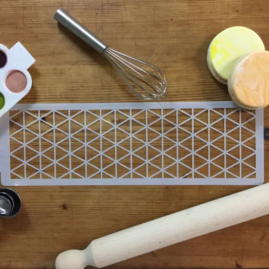 Triangle Quilt Pattern Cake Stencil | C754 by Designer Stencils | {4}