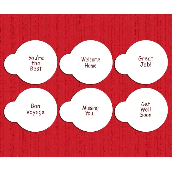 Encouragement Lettering Cookie Stencil Set: You're the Best, Welcome Home, Great Job, Bon Voyage, Missing You, Get Well Soon | C825 by Designer Stencils | Cookie Decorating Tools | {2}