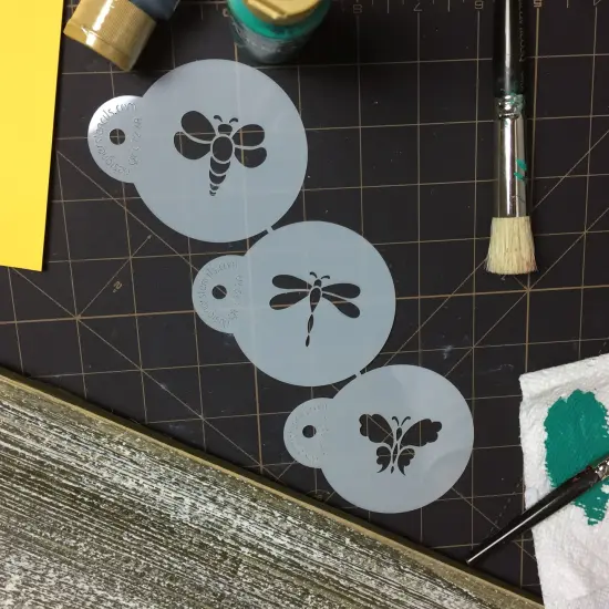 Mini Bugs Cookie Stencil Set: Bumble Bee, Dragonfly, Butterfly | C727 by Designer Stencils | Cookie Decorating Tools | {4}