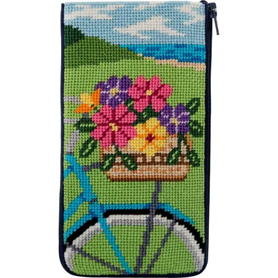 Stitch & Zip Eyeglass Case Needlepoint Kit- Springtime Ride Multicolor {1}