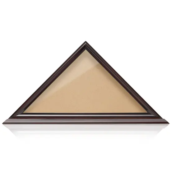 Reminded Military Memorial American Flag Display Case, Solid Wood Mahogany Finish {2}