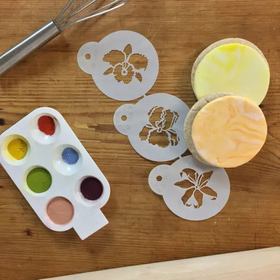 Exotic Flowers Cookie Stencil Set: Orchid, Iris, Lily | C738 by Designer Stencils | Cookie Decorating Tools | Baking Stencils for Royal Icing, Airbrush, Dusting Powder | Reusable Plastic Food Grade Stencil for Cookies | Easy to Use & Clean Stencil {3}