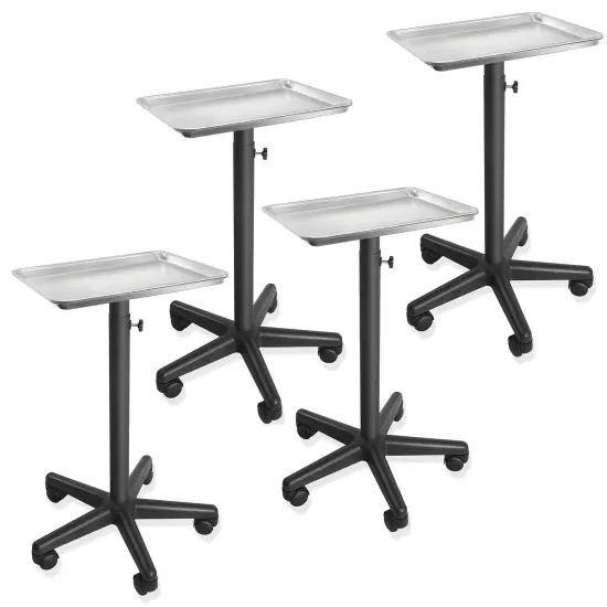 Saloniture Aluminum Salon Instrument Tray, Heavy-Duty Metal Rolling Base {7}