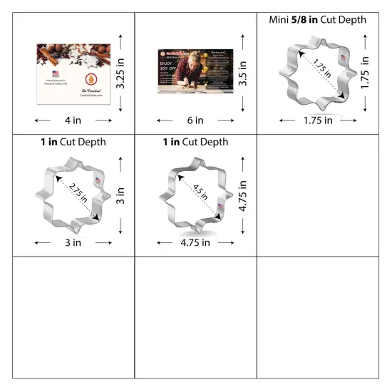 CookieCutter.com Plaque Frames 3 Piece Cookie Cutters Set, Large, Medium, Small, Tin Plate Steel, USA {2}
