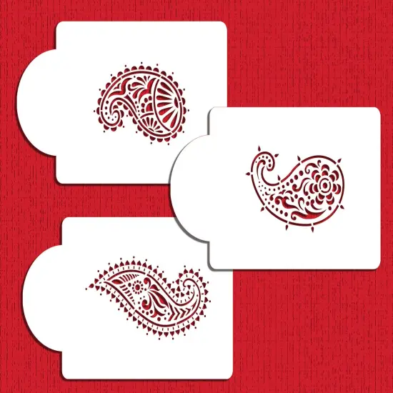 Jaipur Paisley Cake Stencil Set | C732 by Designer Stencils | Stencils for Royal Icing, Airbrush, Dusting Powder | {3}