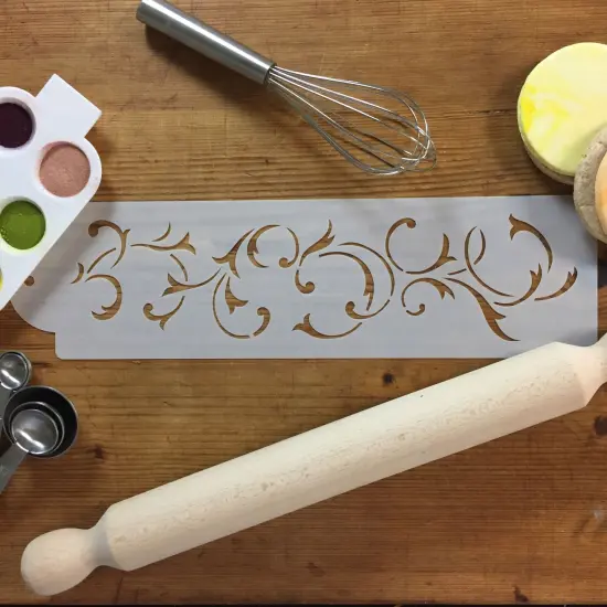 French Swirl Cake Stencil Side | C767 by Designer Stencils | Cake Decorating Tools | {4}
